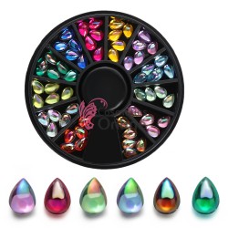 Carusel 3D pentru unghii C090 cu cristale colorate 6mm